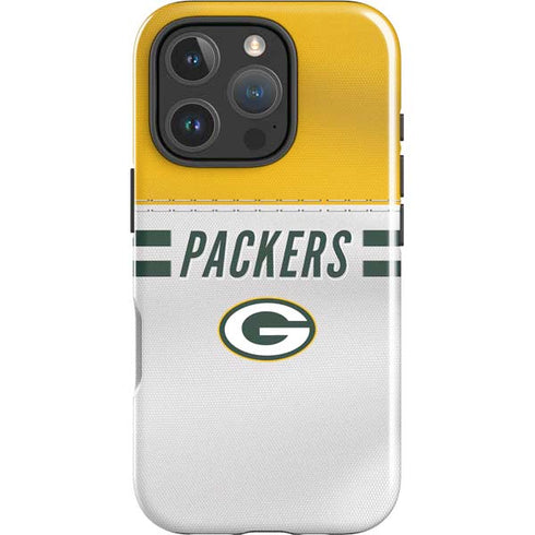NFL Green Bay Packers White Striped iPhone 16 Pro Impact Case